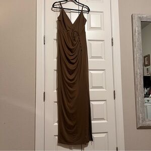 JLUXLABEL Chocolate Spaghetti Strap Maxi Dress